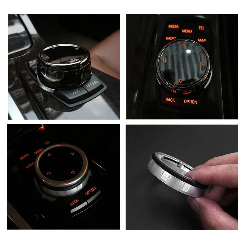 Car Multimedia Button Cover Trim Knob Sticker for BMW 1/3/5/7 Series F10 F18 F07 F20 F21 F30 F35 F01 F02 F25 For NBT Controller view 4