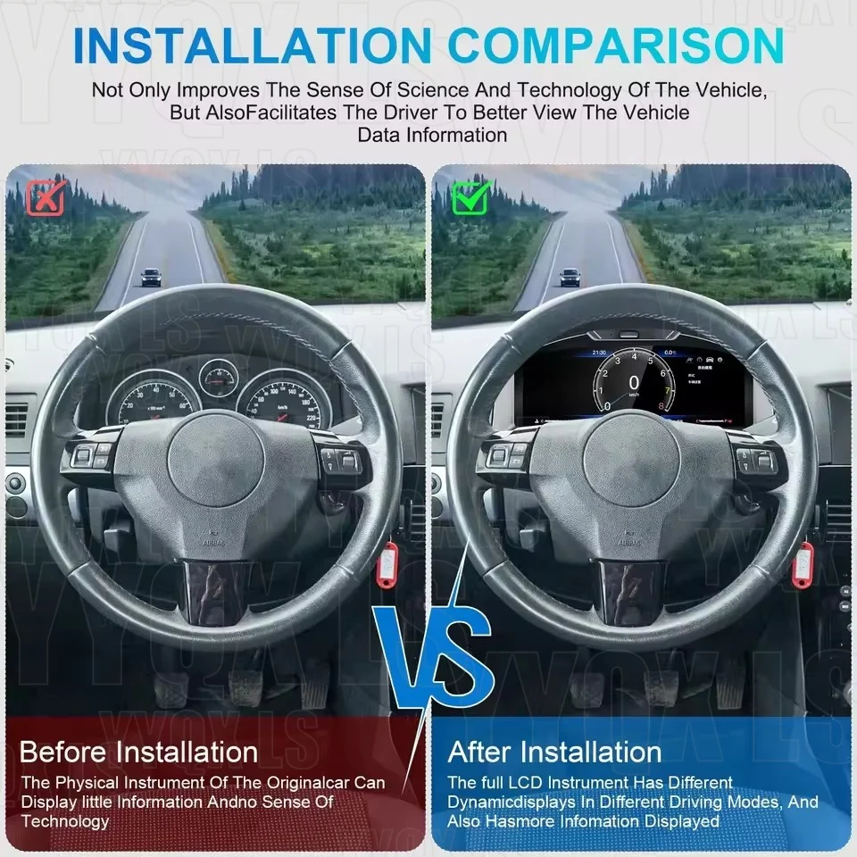 Digital Instrument Cluster For Opel Astra 2004-2010,For Opel Zafira CarPlay Speedometer,Dashboard,Gauge, virtual cockpit