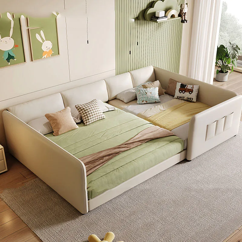 

Baby Children Bed Sun Leather Bedroom King Size Human Dog Sleeping Floor Full Bed Wooden Safe Camas De Casal Unique Furniture