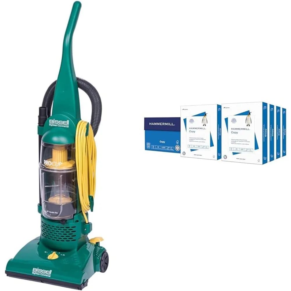 비셀 상업용 프로 업라이트 진공 청소기 (먼지통 포함), 그린, 및 해머밀 20lb 8.5x11 복사용지, 1권당 4000매