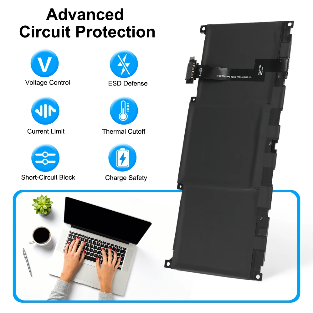KingSener MN79H Laptop Battery For DELL XPS 13 Plus 9320 I5 93204K MN79H 0J7H5M J7H5M 11.55V 55Wh 4524mAh