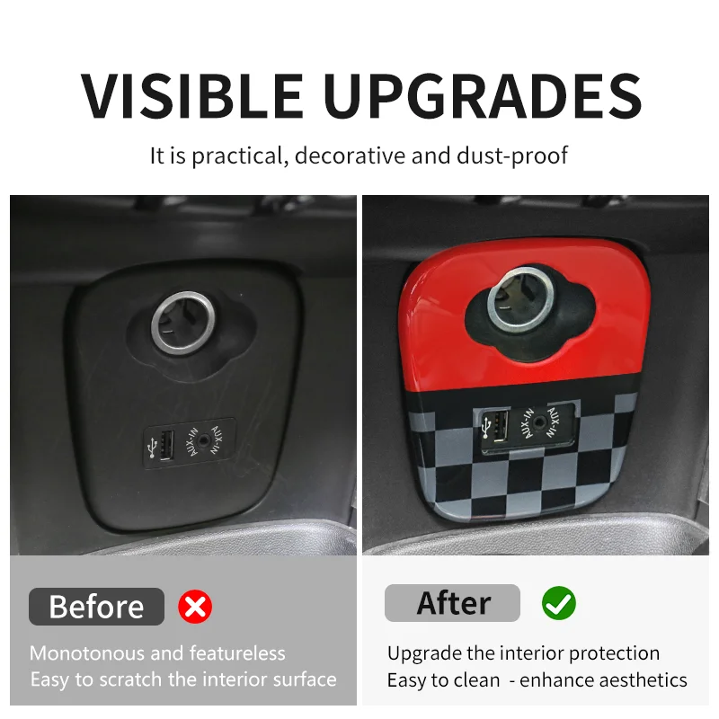 Union Jack Car Cigarette Lgnition Lighter Panel Cover Shell For Mini Cooper F55 F56 Car Console USB AUX Frame Accessories