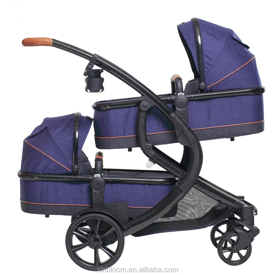 2021 Zhe jiang XinYue อลูมิเนียมรายการเดินทางสายรัด 5 จุด en1888 Baby Tandem Twins Prams XS-TS59