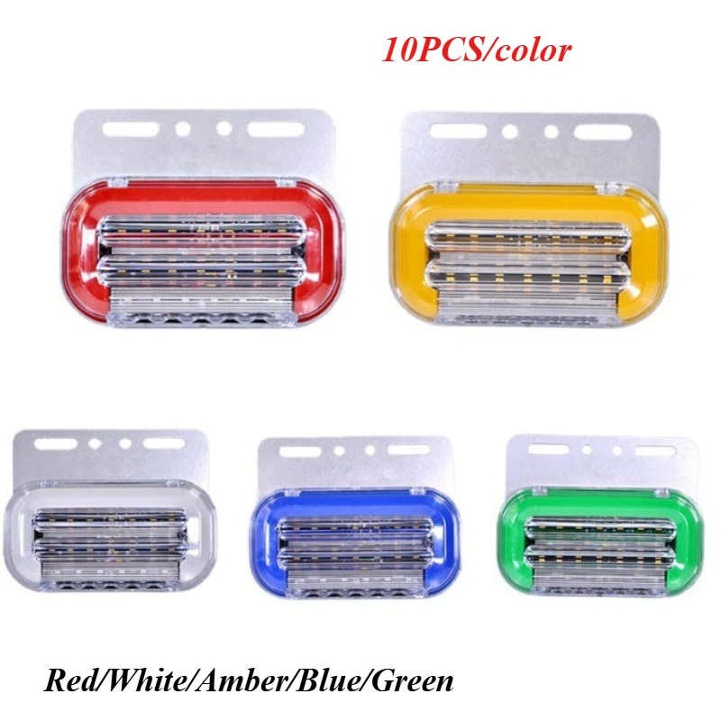 

10PCS Trailer Clearance Lights 24V LED Marker Lights For Trucks Lighting Van Side Lights Red White Amber Blue Green