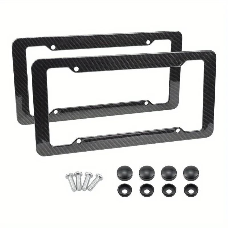 1pcs High quality carbon fiber texture universal US/California standard size license plate frame cover - automotive parts