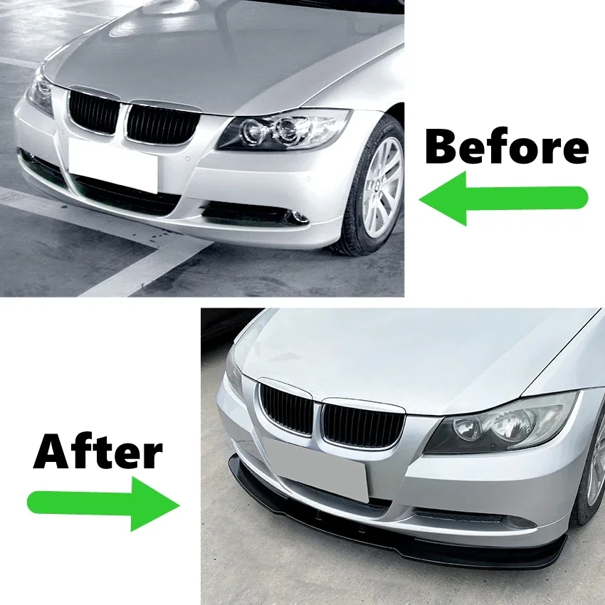 For BMW 3 Series E90 E91 320i 330i 2005-2008 Front Bumper Spoiler Lip Lower Body Kit Diffuser Splitter Tuning Guard - view 4