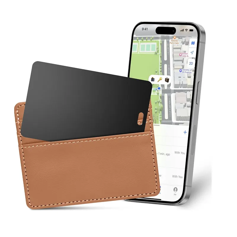

Thin Wallet Tracker Card GPS Locator Smart Tag Works with Find My (iOS Only) Bluetooth Airtag Finder Device Wireless Charge