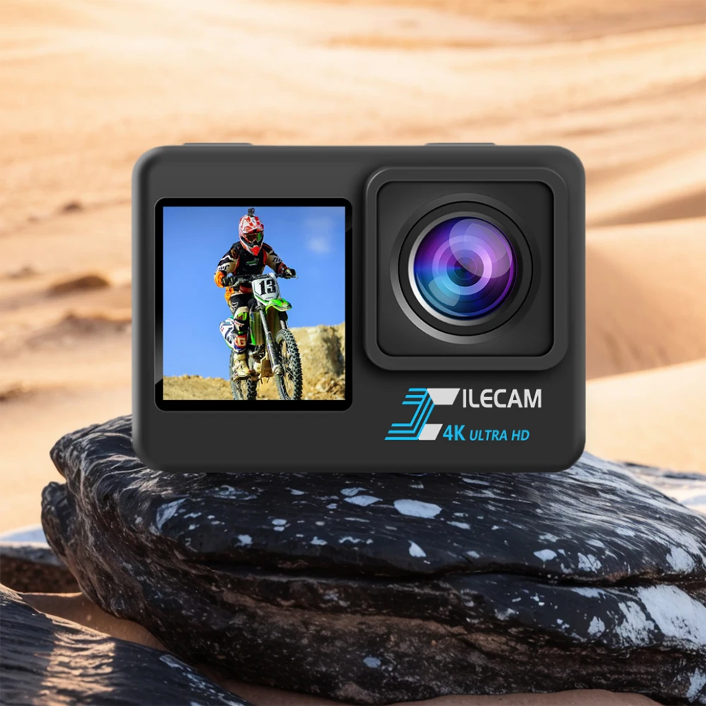 كاميرا الحركة 4K UHD 1080P 30FPS 2.0 بوصة IPS شاشة دراجة تسجيل الفيديو كاميرا المضادة للاهتزاز كاميرا فيديو شاشة عرض مزدوجة