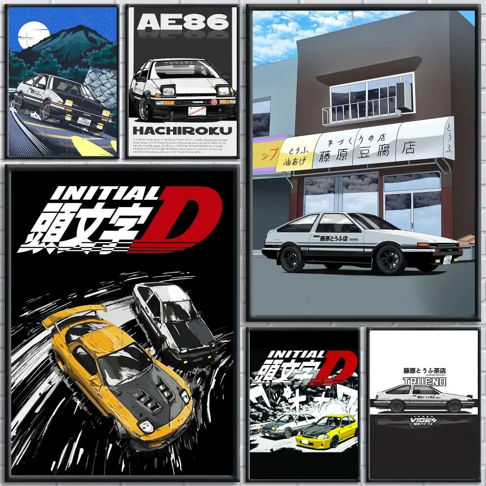 Classic Car AE86 Poster HD Self-Adhesive No Residue After Removal Ideal for All Kinds of Wall Decor