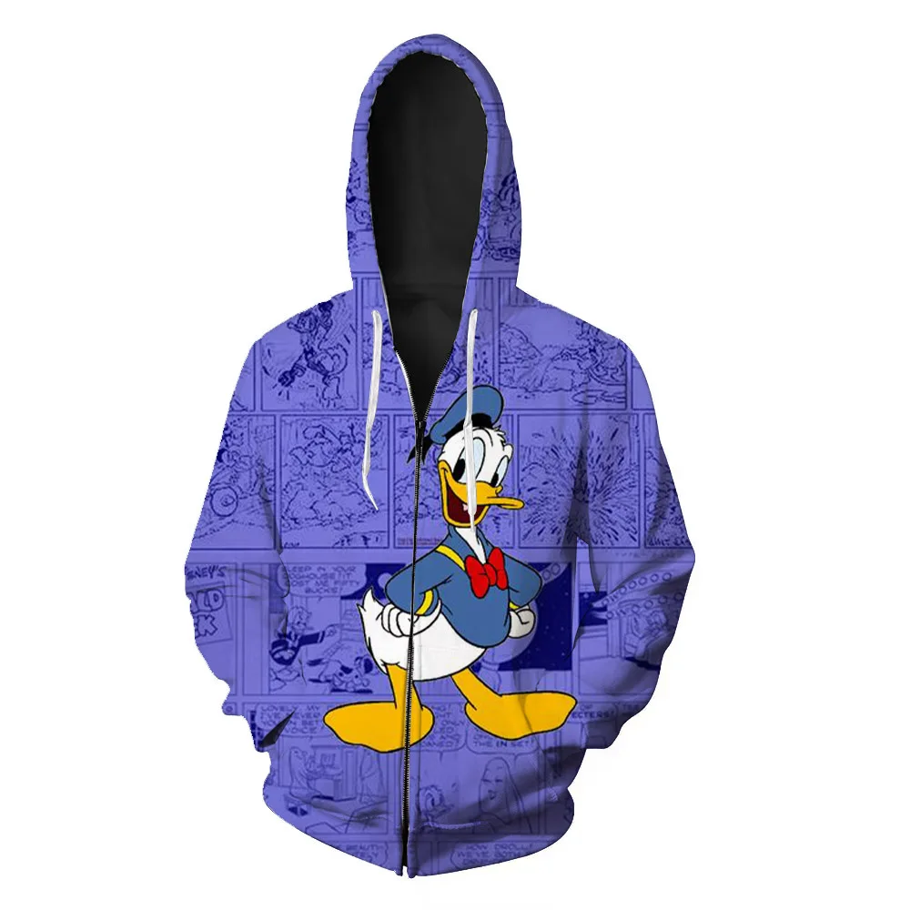 New Harajuku Streetwear Fall Men\'s Sweatshirt Disney Brand Mickey and Minnie Anime 3D Printed Fashion Casual Zip Hoodie y2k