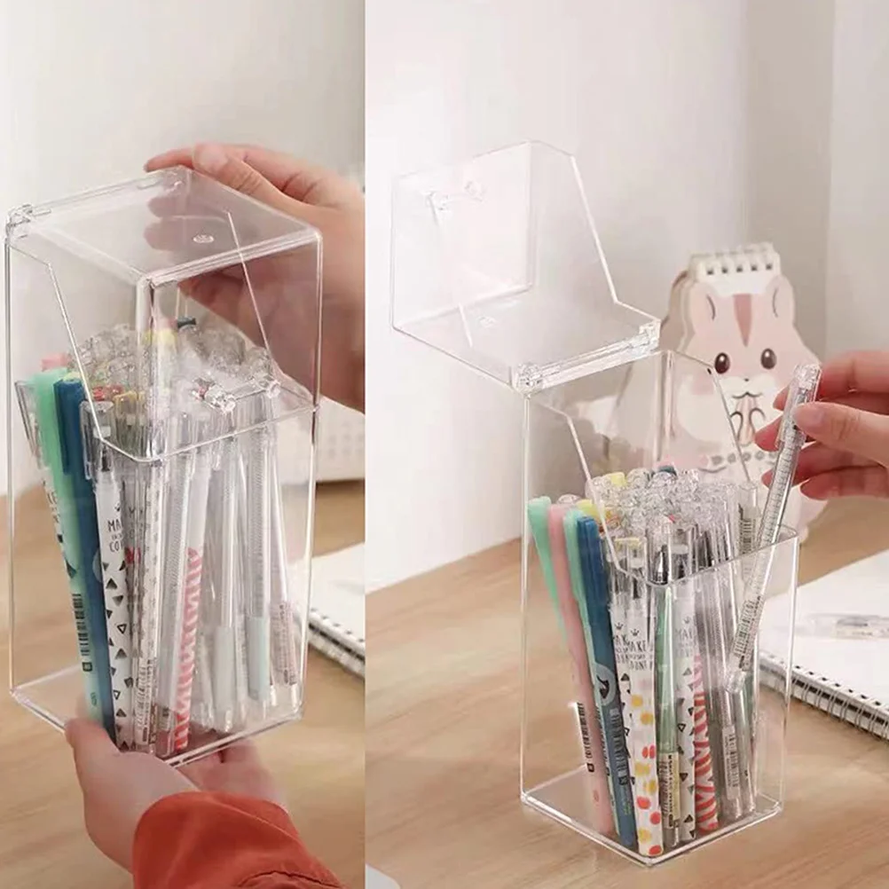 

Набор из 2 органайзеров для косметики: акриловый держатель для ручек, кистей и канцелярских принадлежностей, прозрачный настольный контейнер