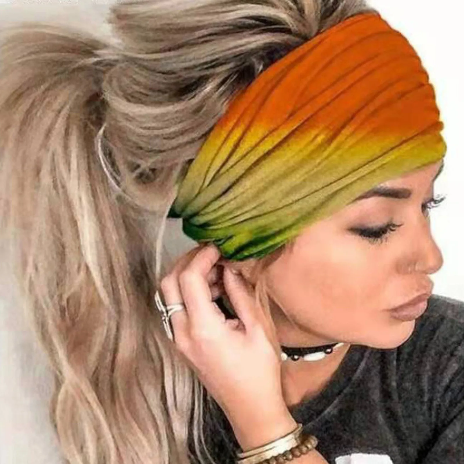 Boho Solid Color Wide Headbands Headband Head Wrap Hair Elastic Women Turban Headwrap Vintage Print Headband Accessories заколки