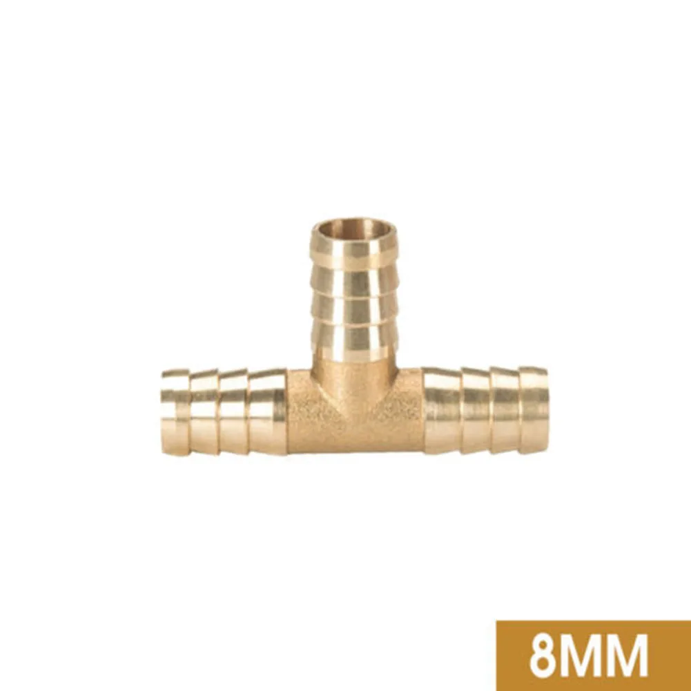 3 WAY Joiner T Y Piece Joiner Tee Connector 6mm 8mm 10mm 12mm Air Water Gas All Copper Material Brass Garden Tool Accessories