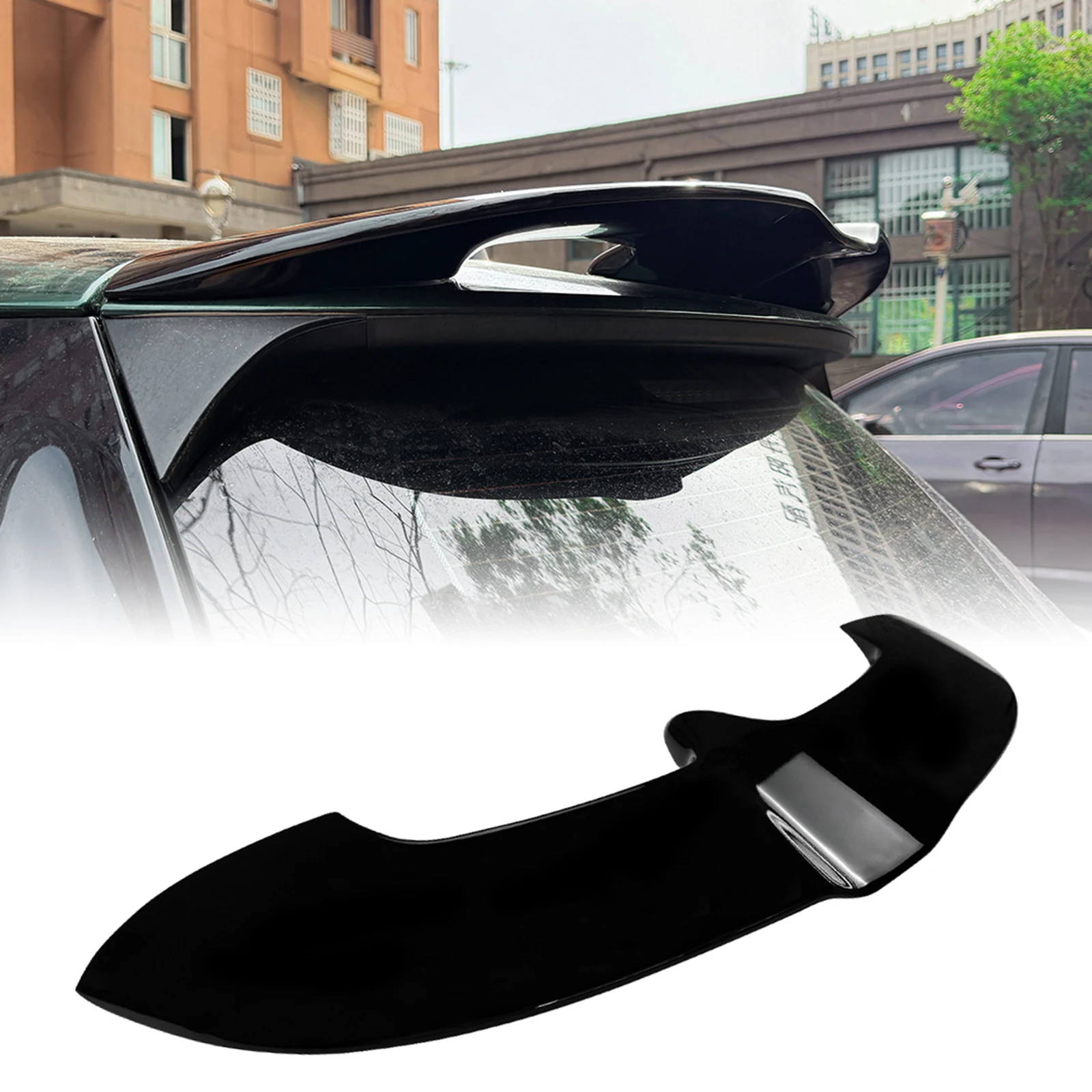 Gloss Black/Carbon Fiber Look Rear Trunk Roof Spoiler Wing Lip Tail Upper Splitter For Mini Cooper One F55 F56 2014-2024 JCW