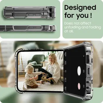 適用於三星 Galaxy Z Flip 6/7 的氣囊透明保護殼,Z Flip 6/7/5/4/3 壓克力 PC 背板軟 TPU 邊框,適用於 Galaxy ZFlip6 保護套 6 最佳銷售 三星翻蓋3手機殼 - №2