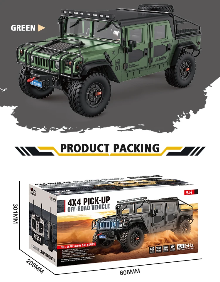 In Stock HG P415A 1/10 RC Off-road Vehicle Upgreded for 4x4 Pick-up Crawler Car Model Gift Toys with Sound Light TH21813-SMT1