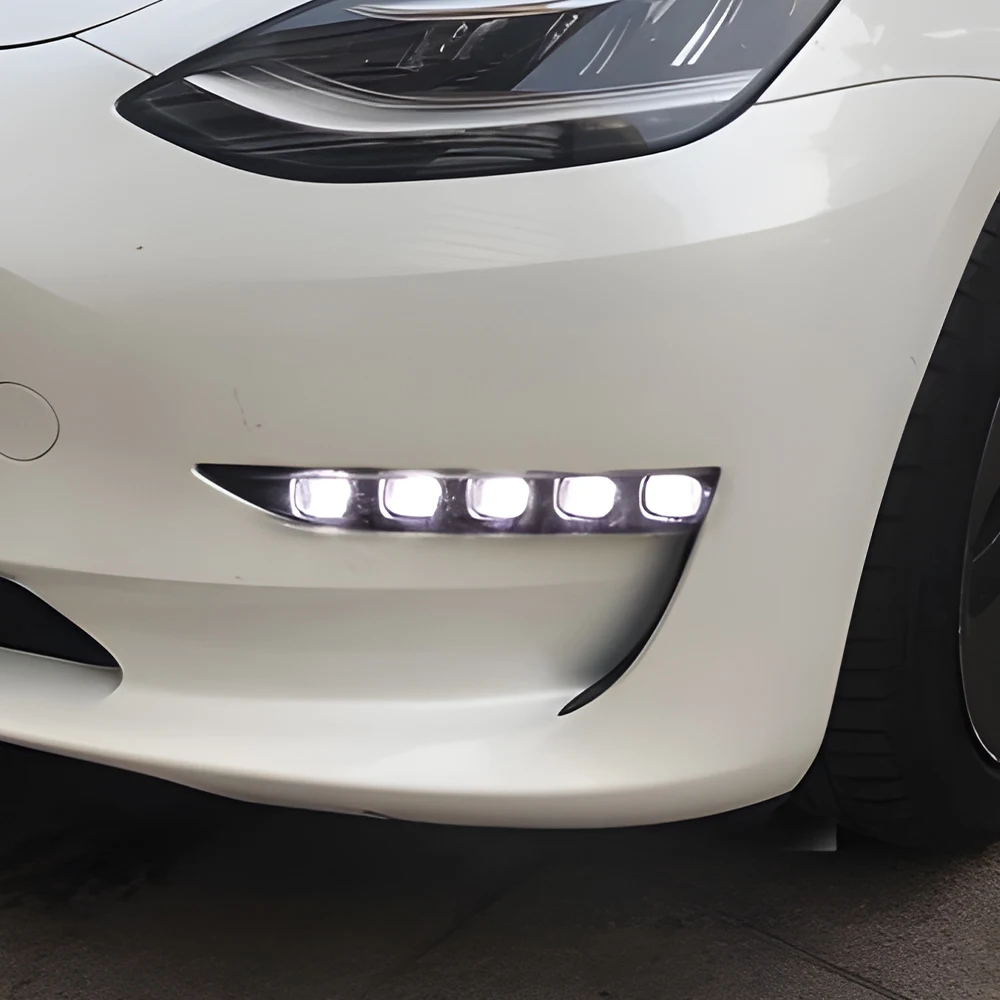 For Tesla Model 3 Model Y 2017-2023 Front Bumper Upgrade  LED Fog Lamp Daytime Running Light Assembly Tool Car Accessories