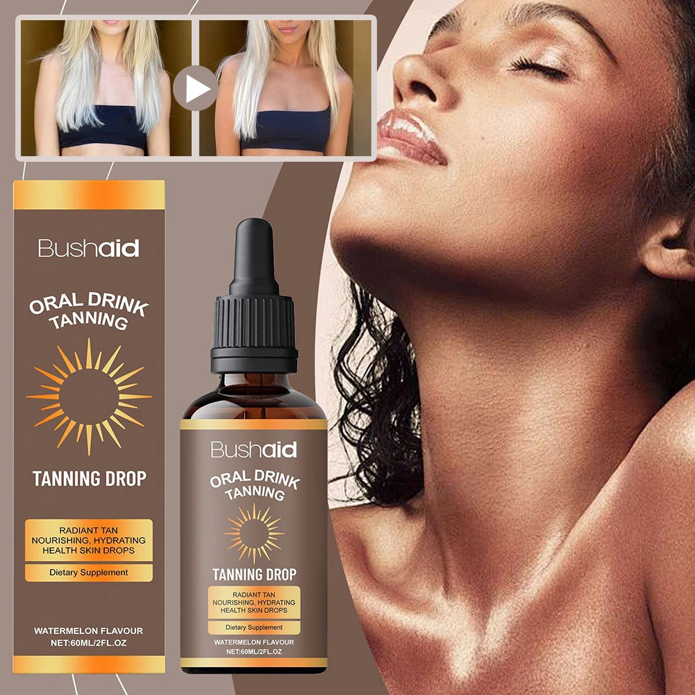 3pcs Drinkable Sunless Tanning Drops, Sunless Tanning Drops To Drink, Effortless Effective Dark-Tan Drops For Outdoor Sports 60m