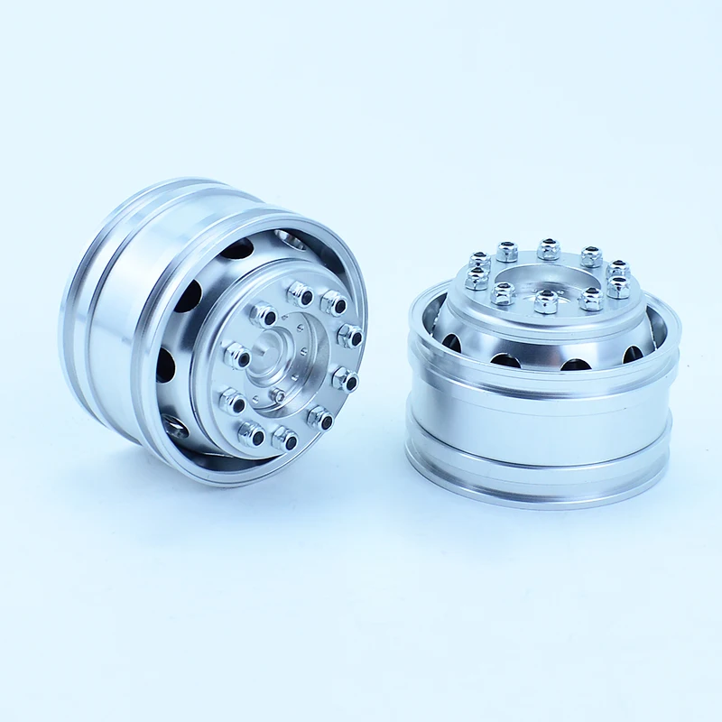 2pcs Metal Wheels Bearing Hub Rim for 1/14 Tamiya RC Dump Truck SCANIA 770S R620 VOLVO BENZ Arocs MAN TGX LESU Car Accessories