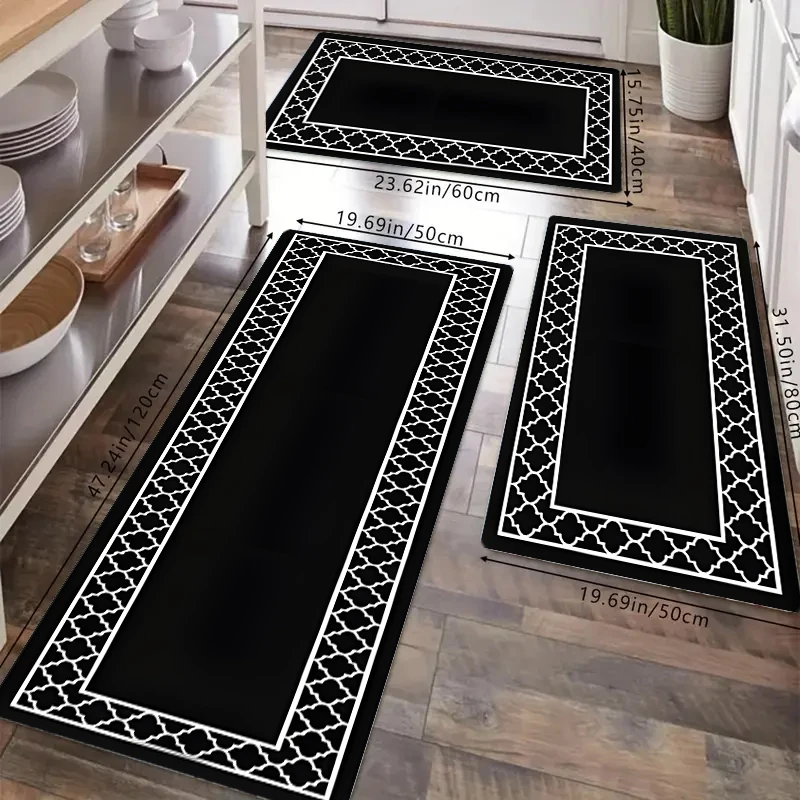 

Geometric Simple European Style Kitchen Carpet Flannel Material Washable Suitable for Dining Room Bedroom