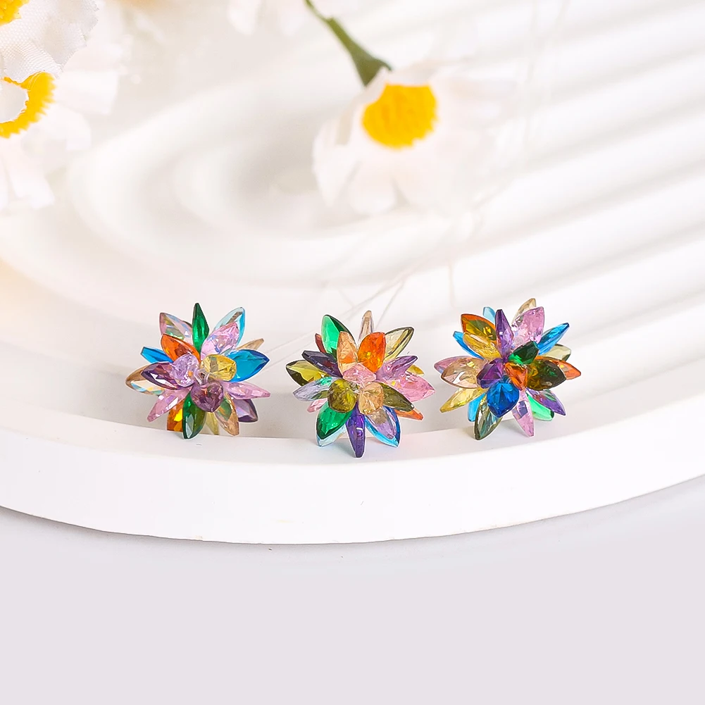 2 stücke 13mm 3D Schneeflocke Hängen Dekor Regenbogen Zirkon Meteor Blume Auto Anhänger Suncatcher DIY Schmuck Machen Halskette ohrringe