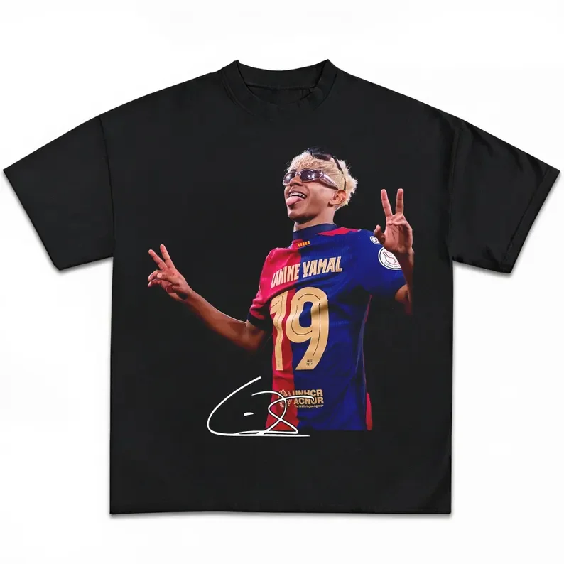 Spain Soccer Tee Splash Single Athlete Portrait Jersey Number Signature Print Front Decor 2026 Adult Kid Fan Football Shirt