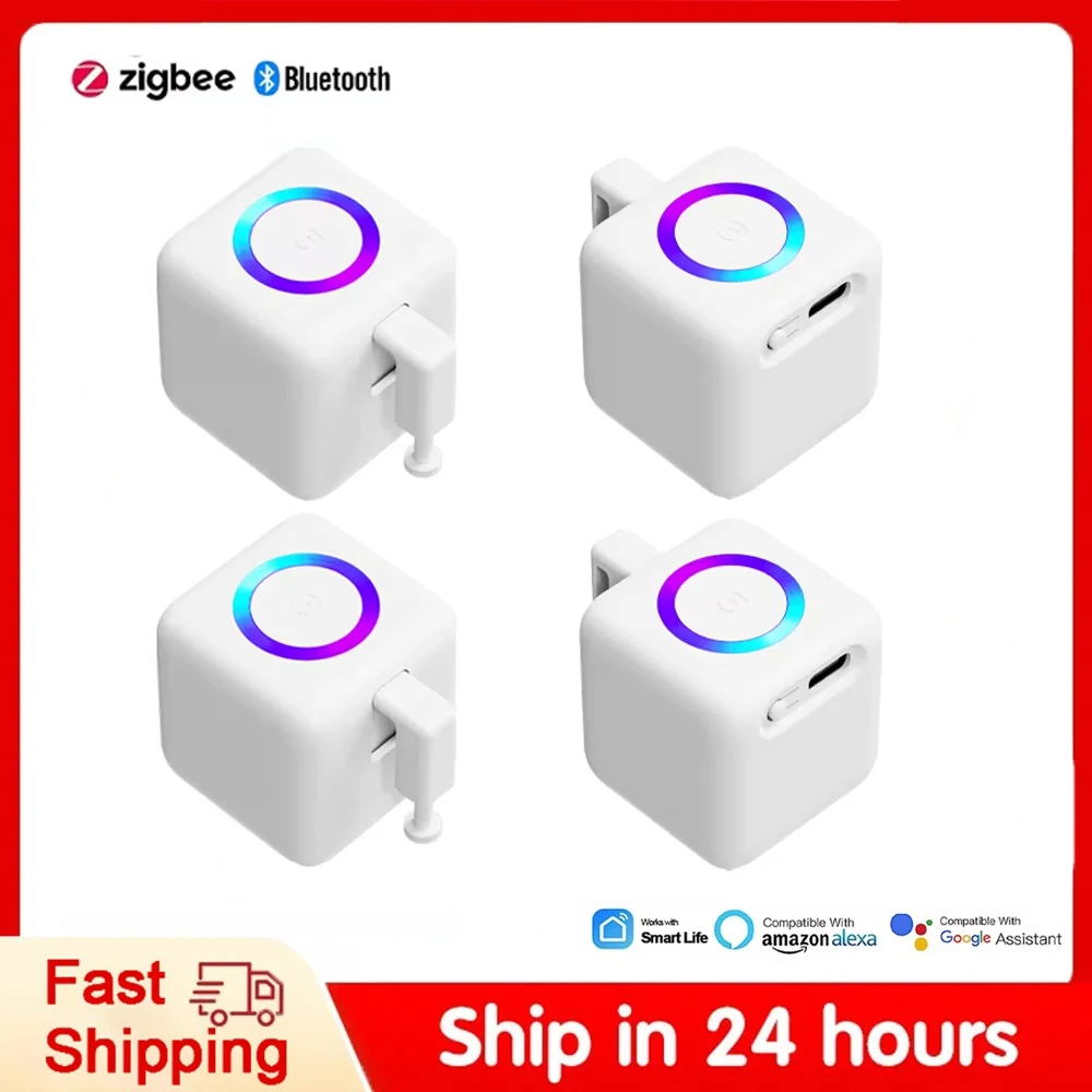 Tuya Finger Robot Pro Zigbee/Bluetooth Fingerbot Button Type-C Rechargeable RGB Light Robot Pusher Switch For Alexa Google Home