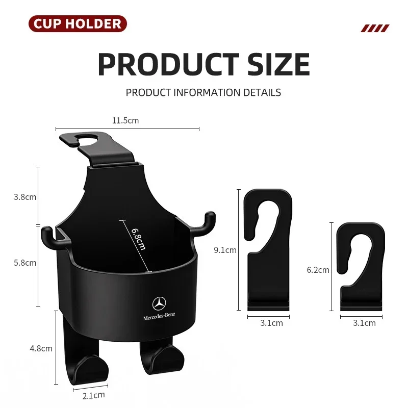 Car Seat Back Water Cup Holder Hook Storage Box Vehicle Drinks Storage Hanger for Mercedes Benz AMG A C E GLC Clase CLA W203 4 5