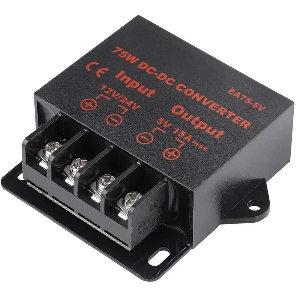 12V/24V to 5V 5A 15AMP 3A 10A 24V to 5V 12V to 5V 15A Car Step Down Reducer DC DC Converter Voltage Regulator Regulator for Car