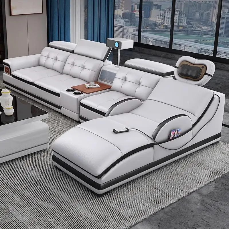 Modern Minimalist Sofa Electric Massage Chiar Floor Multifunctional Corner Sofa Lounges Relaxing Living Room Couch Furniture