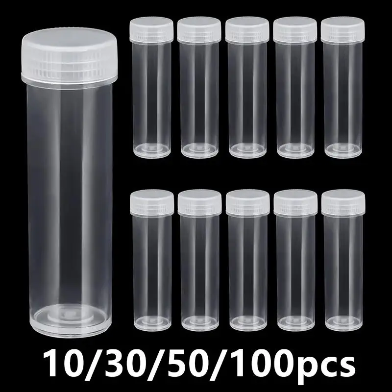 10/30/50/100Pcs Small Plastic Bottle Sample New Transparent Vials Liquid Powder Capsule Beads Storage Container Packing〔HMA58〕