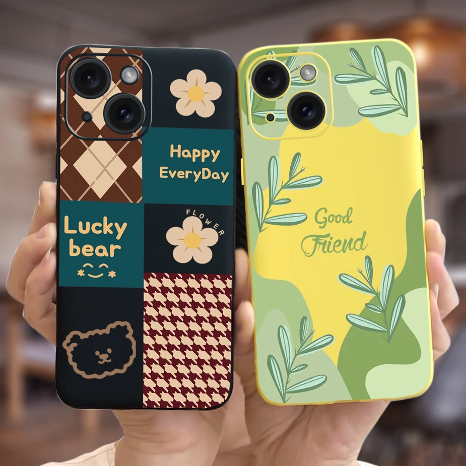 For Apple iPhone 15 Case Stylish Art Painted Cover Soft Silicone Phone Case For iPhone 15 Pro Max iPhone15 Plus Back Cover Coque
