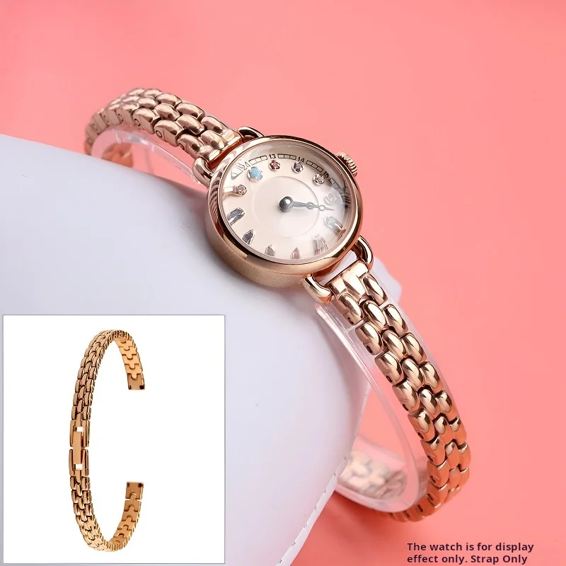 6mm 8mm 10mm 12mm 14mm 16mm Bright Women Small Size strap Universal Stainless Steel fashion Ladies watchband rose gold Bracelet