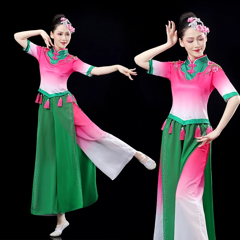 

Adult women's Yangko costume Female dance Yangko costume Female new Chinese style fan dance costume classical dance suit