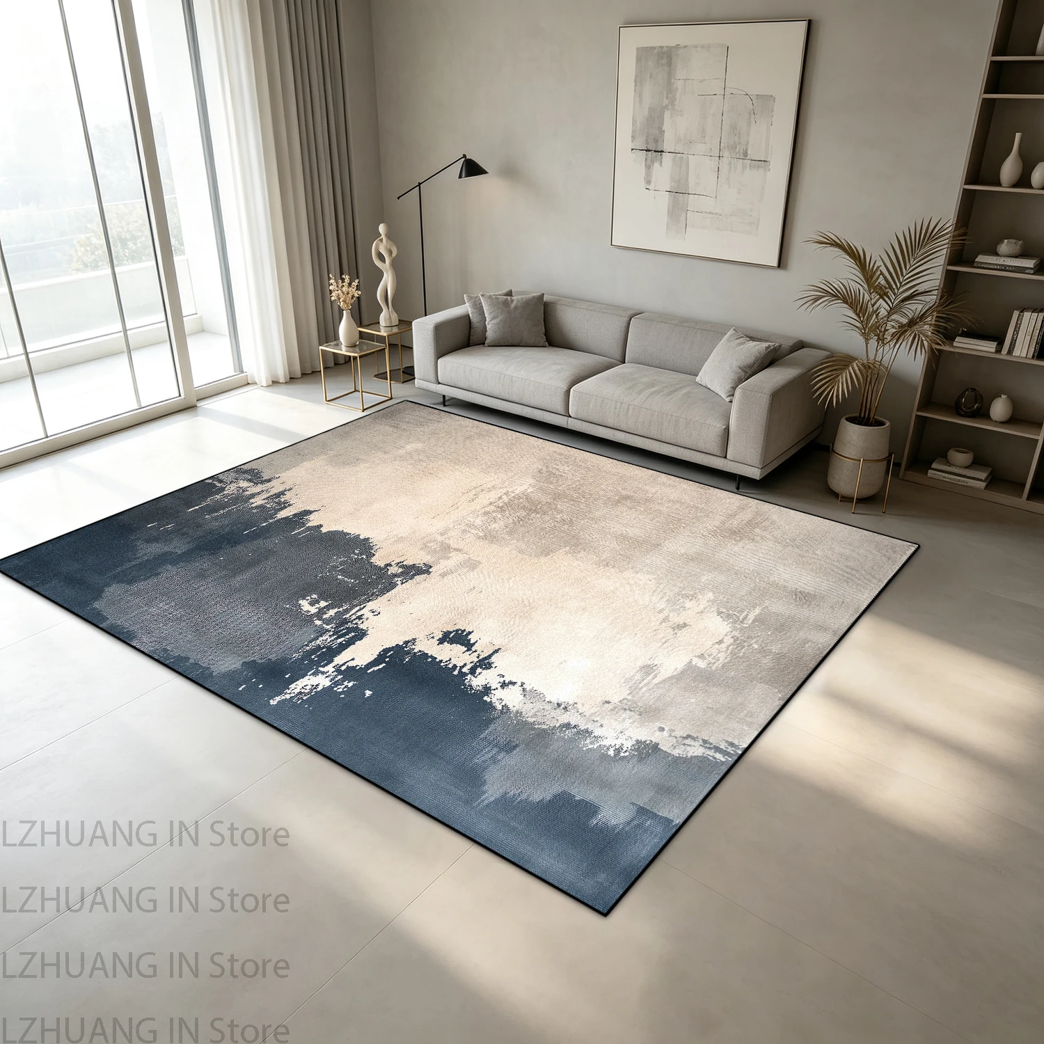 Ins Minimalism Ink Wash Abstract Style Living Room Carpet Soft Easy Cleaning Cloakroom Rug Antiskid Big Size Mat for Bedroom