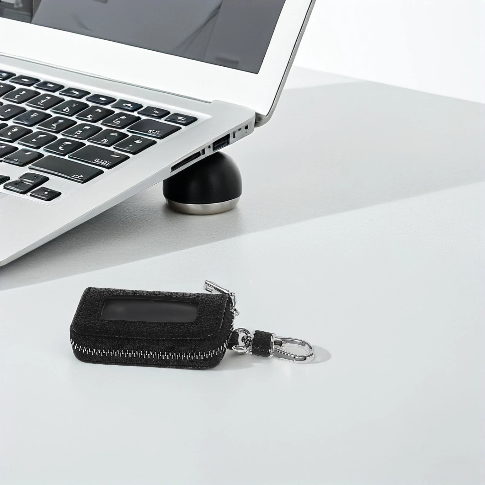 

Vintage Car Key Bag Fob Accessories PU Universal Key Pouch Sturdy Metal Zipper Protective Case for Women Men Remote