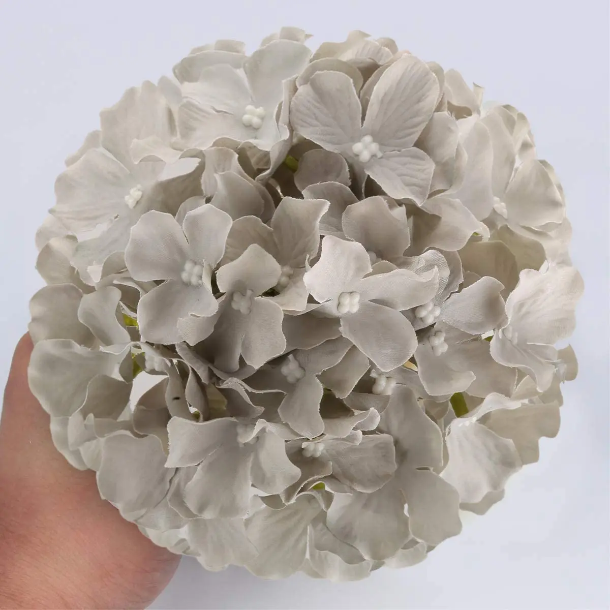 10er-Pack Seiden-Hortensien-Blumen, künstliche Blumenköpfe, volle Hortensien mit Stielen für Hochzeit, Zuhause, Party, Geschäft, Babyparty, Dekoration – Detail 12