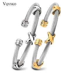 VQYSKO Fashion Jewelry 316L Stainless Steel Bracelets Bangles For Women Hot Selling Party Accessories Woman Bracelet and Bangles