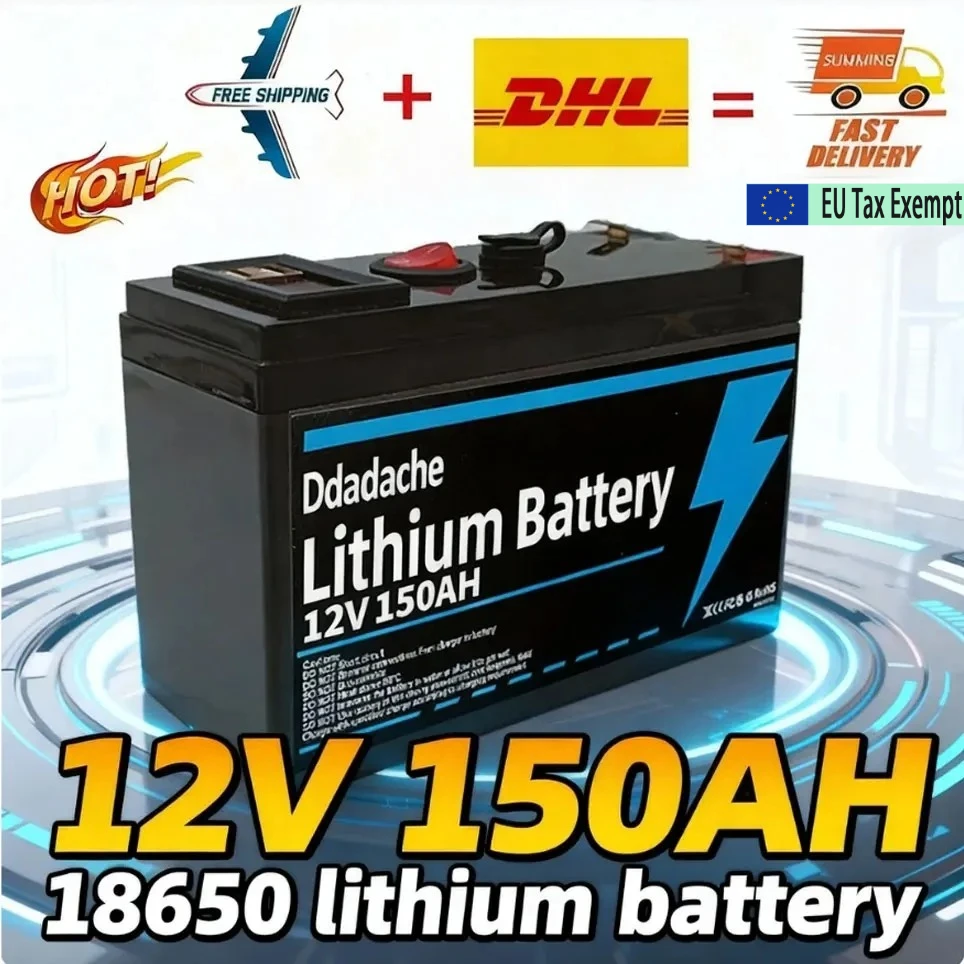 Hochleistungs 12V 150Ah LiFePO4 Lithium-Batterie mit USB-Anschluss, Lange Lebensdauer für Solarladung, Marine-Fischfinder, Camping und netzunabhängige Energieanwendungen