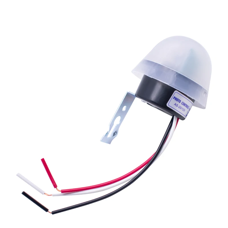 AS-20 Light Control Switch AC 110V 220V DC 12V Waterproof Sensitive Auto Photo Switch On/Off Photocell Street LED Light Switch