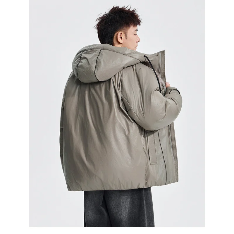 GIOIOMen's Down Jacket，Winter New High-Quality White Duck Down Filled Thickened Warm Down Cotton Jacket Coat