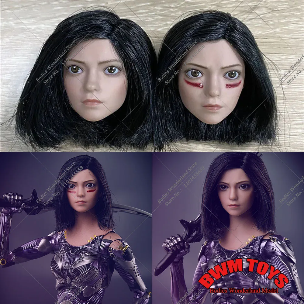 

Suntan Skin JXTOYS JX041 1/6 Alita Head Sculpt Fighting Angel Head Carving Model Fit 12 inch Female Soldier Action Figure