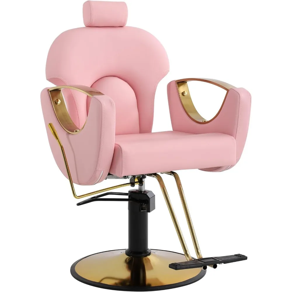 Barber Chair, Salon Chair for Hair Stylist, Hair Reclining Salon Chair, Multi-Function Shampoo Chair for Salon Barbershop