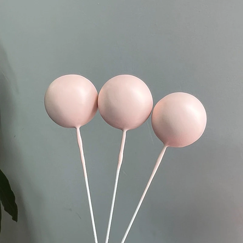 35 Stück rosa Kugeln zur Kuchendekoration, 2-4 cm, goldfarbene Boho-Haut, zartrosa Kuchendekorationen für Geburtstag, Hochzeit, Babyparty, Kuchenzubehör – Detail 9