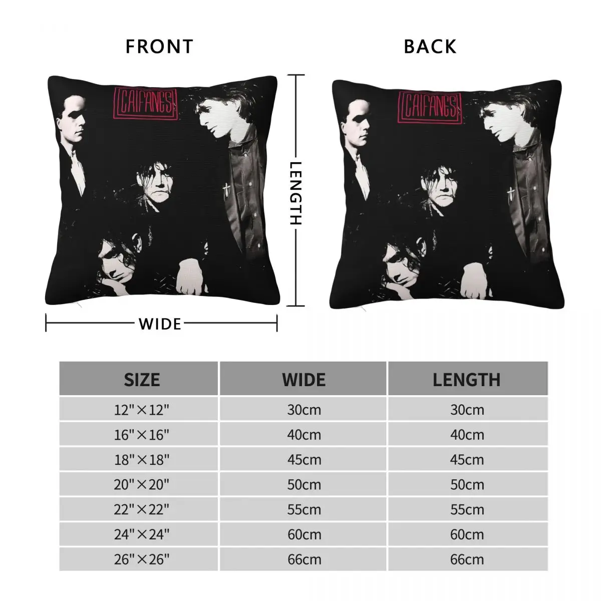 Band Caifanes Logo Music Square Pillowcase Polyester Linen Velvet Printed Zip Decor Throw Pillow Case Room Cushion Cover