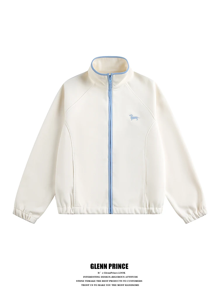 

Мужская толстовка в корейском стиле с вышивкой таксы и цветовыми блоками, новинка весенней коллекции, спортивная повседневная верхняя одежда для пар