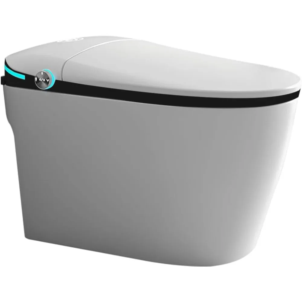 

Luxury Smart Toilet with Intelligent Toilet Auto Open/Close Seat, Foot Sensor, LED Display,Night Light, Warm Water & Dryer