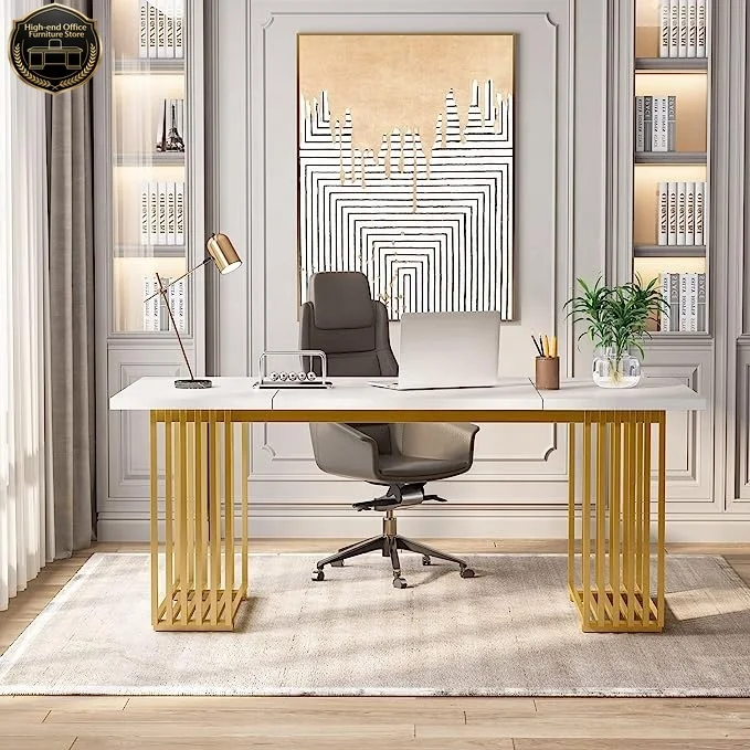 Best-selling Tribesigns High Quality Top Modern Luxury Office Desk Wooden Computer CEO Executive Desk Laptop Table for Office
