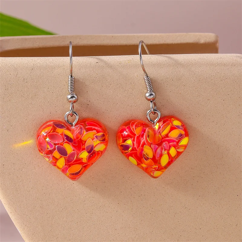 Aihua Glänzende glitzernde rote Herz-Ohrringe für Frauen, romantische Freundinnen, Braut, Hochzeit, Party, Schmuck, Valentinstagsgeschenke – Detail 12