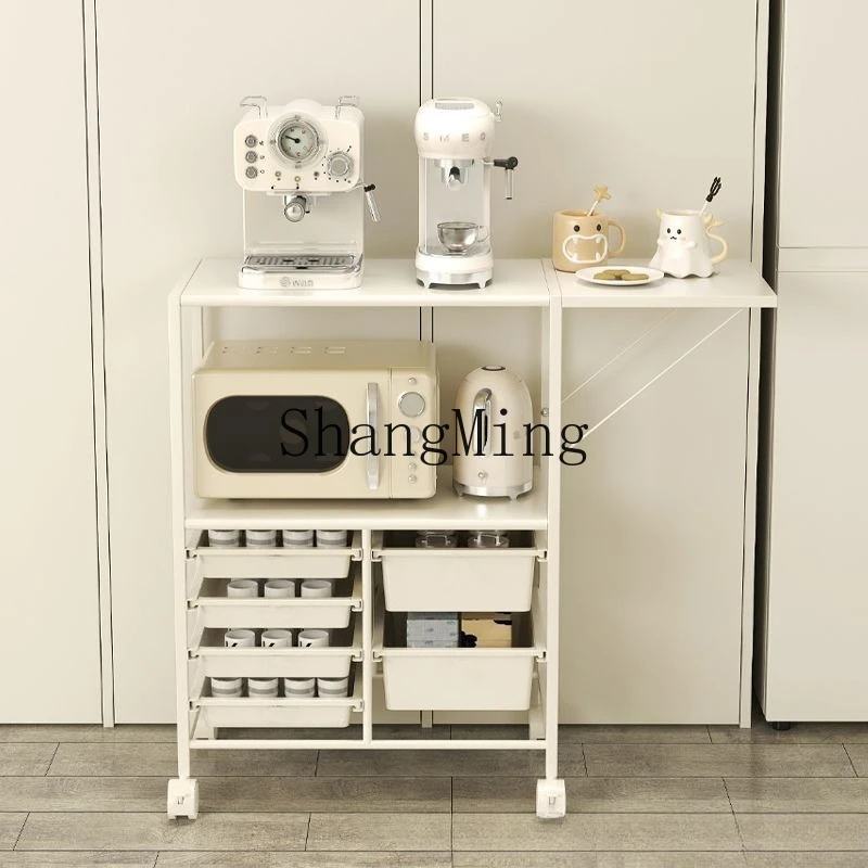 

SM Kitchen Shelf Locker Mobile Side Cabinet Meal Preparation Living Room Home Storage Workbench